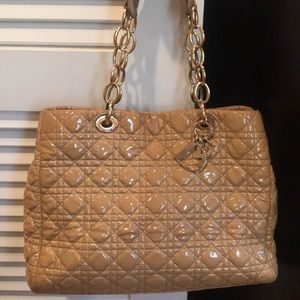 Christian Dior Nude Patent Shoulder Handbag